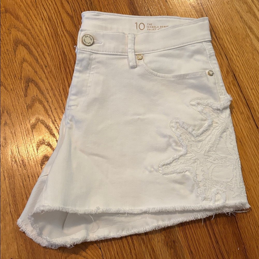 Lilly Pulitzer WOMENS 4" IZABELA DENIM SHORT IN RESORT WHITE - Picture 6 of 6